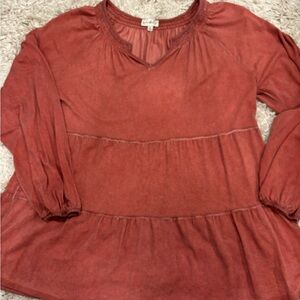 Wonderly Terracotta Blouse Long Sleeve